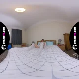 Adorable sexy model Josie nude photo session virtual reality backstage frame 1