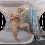 Coroline masturbates in shower with pink vibrator 3D 180VR frame 1