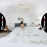 In virtual 180vr 3d video teen girl Jossi poses naked with open legs frame 1