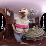 Lina eats a donut and masturbates in the kitchen vr180 frame 2