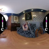 Teenager style nude pohotosession vr180 backstage with busty girl Lina frame 3