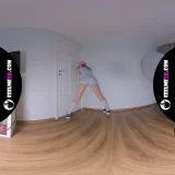 VR180 nude photo session backstage with teenager model Sofia frame 1