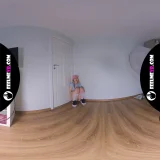 VR180 nude photo session backstage with teenager model Sofia frame 6